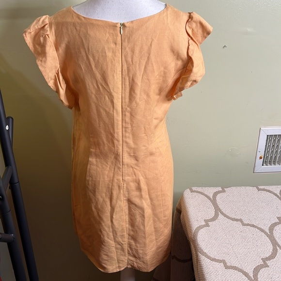 Urban Renewal Linen Peach ruffle flutter sleeves Dress - Picture 4 of 13